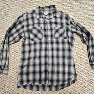 Carhartt Lightweight Black Plaid Shirt Men's L Regular‎ Grunge Flannel Outdoors